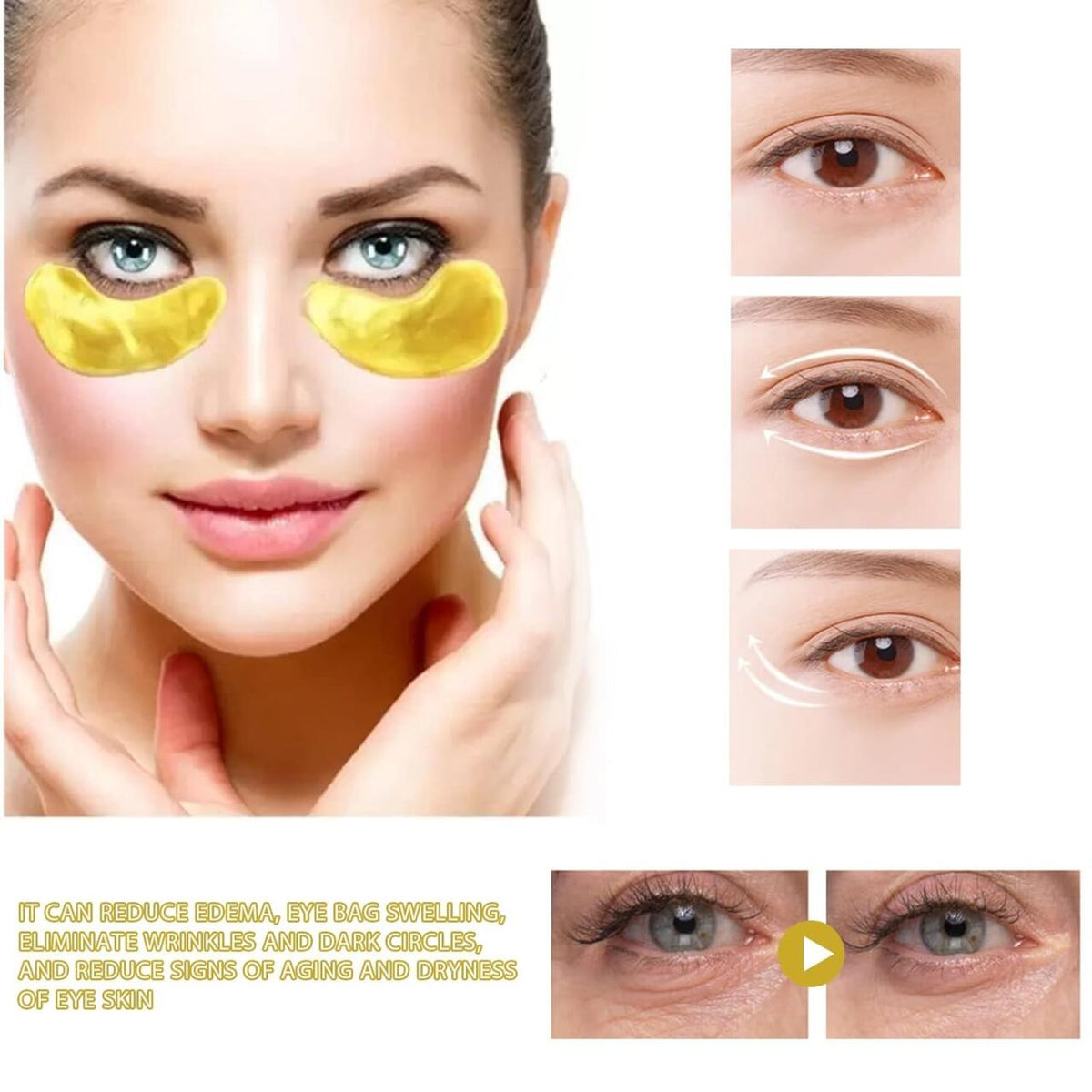 EELHOE Parches de Oro 24K para Ojos – 60 Pcs ✨👁️