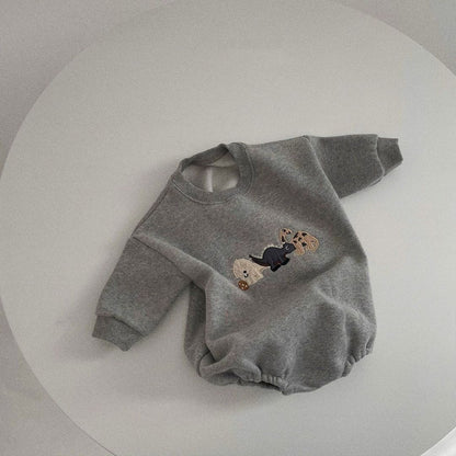 Triangle Pattern Long Sleeve Baby Romper