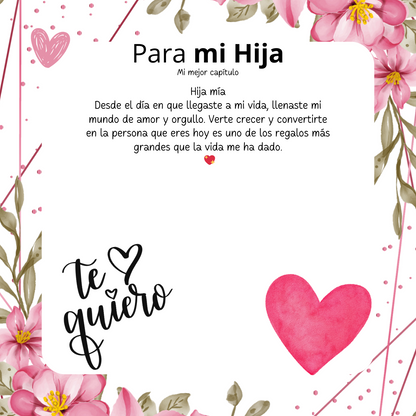 Collar Corazón de Acero Inoxidable con Caja LED de Madera + 5 Mensajes incluidos