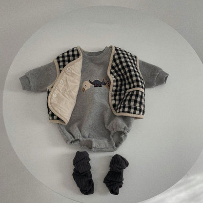 Triangle Pattern Long Sleeve Baby Romper